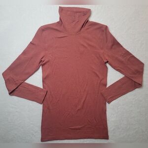 Lululemon Yin Vibes Turtleneck Long Sleeve Top / Shirt Sz 10 Copper Clay Women's